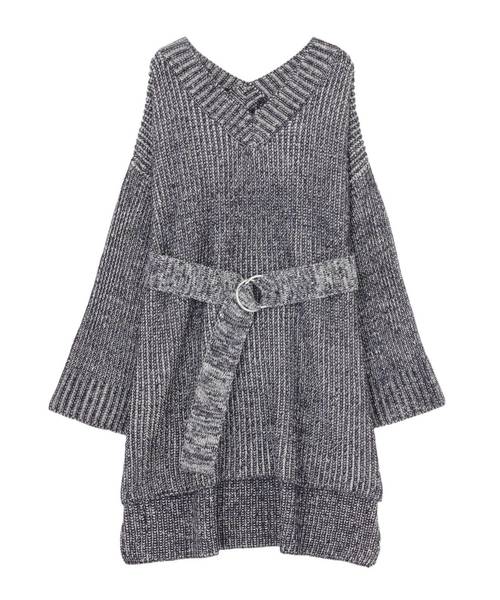 MURUA(ムルーア)の「ワイドVニットチュニック(ニット/セーター・レディース・ライトグレー/ピンク/その他1・FREE)」の14枚目の写真