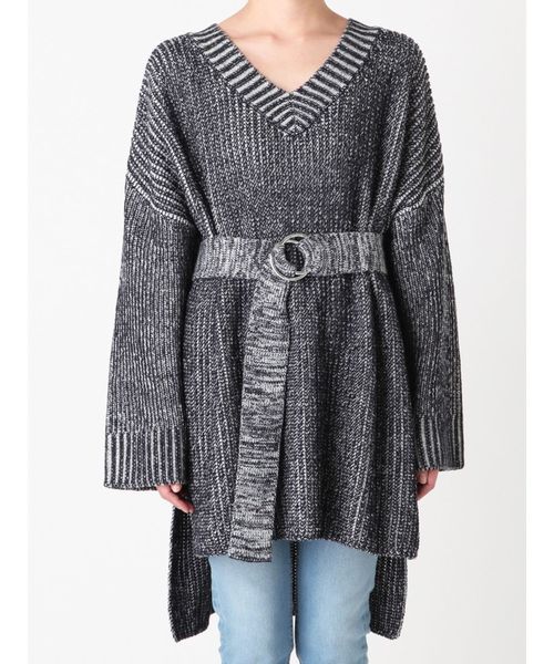 MURUA(ムルーア)の「ワイドVニットチュニック(ニット/セーター・レディース・ライトグレー/ピンク/その他1・FREE)」の17枚目の写真