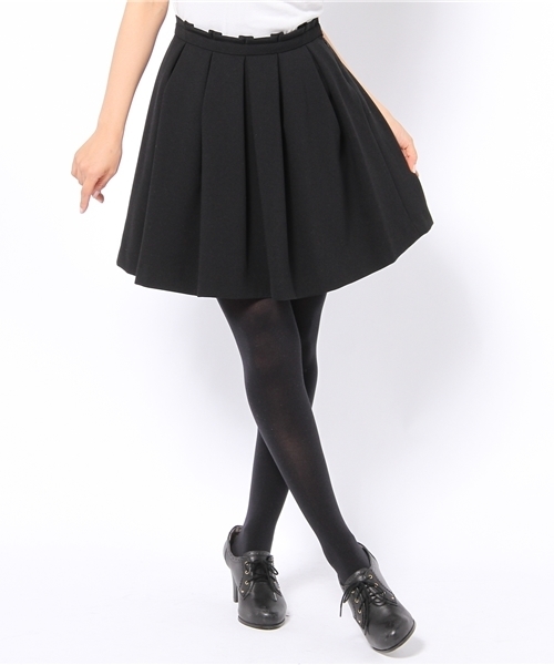 Ray BEAMS（レイビームス）の「□Ray BEAMS / タックフレア ミニスカート（スカート・レディース・ブラック/ブラウン系その他・0/1）」の2枚目の写真