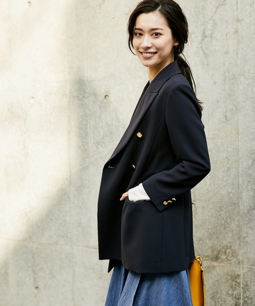 RIVE DROITE（リヴドロワ）の「【好評につき追加！】メタル釦ダブルジャケット（テーラードジャケット・レディース・ネイビー・FREE）」の6枚目の写真