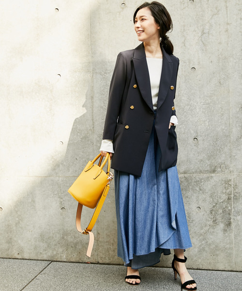 RIVE DROITE（リヴドロワ）の「【好評につき追加！】メタル釦ダブルジャケット（テーラードジャケット・レディース・ネイビー・FREE）」の7枚目の写真