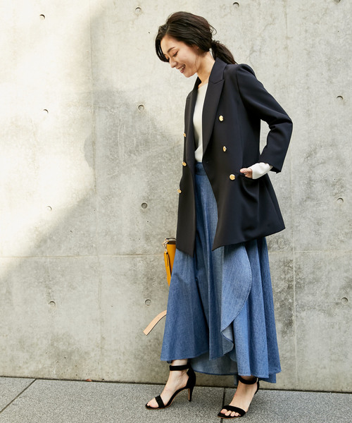 RIVE DROITE（リヴドロワ）の「【好評につき追加！】メタル釦ダブルジャケット（テーラードジャケット・レディース・ネイビー・FREE）」の8枚目の写真