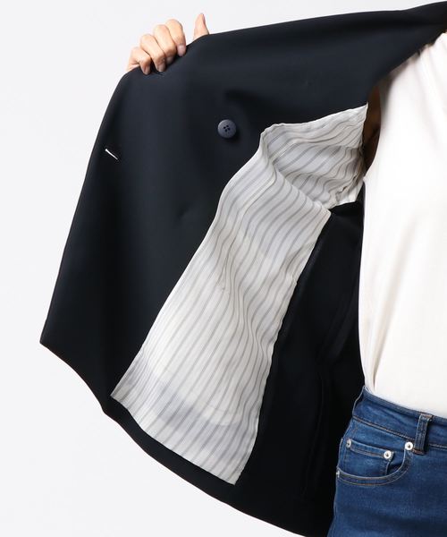 RIVE DROITE（リヴドロワ）の「【好評につき追加！】メタル釦ダブルジャケット（テーラードジャケット・レディース・ネイビー・FREE）」の3枚目の写真