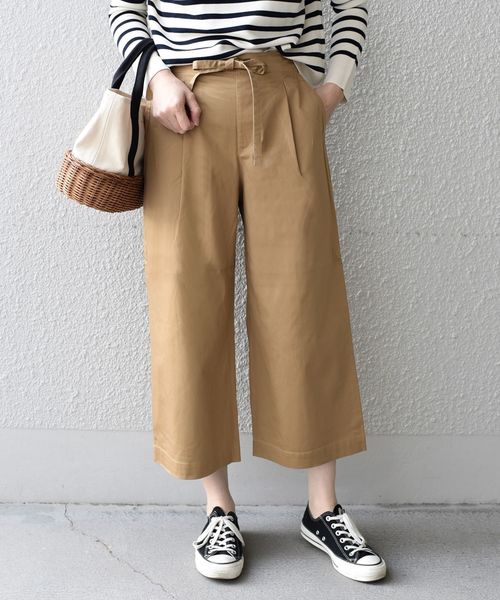 SHIPS Days（シップスデイズ）の「SHIPS Days STANDARD:ストレッチワイドパンツ◇（その他パンツ・レディース・ライトグレー/ベージュ/オリーブ/ダークオリーブ/ネイビー/チャコールグレー/ブラック・S～Ｍ/M～Ｌ）」の4枚目の写真