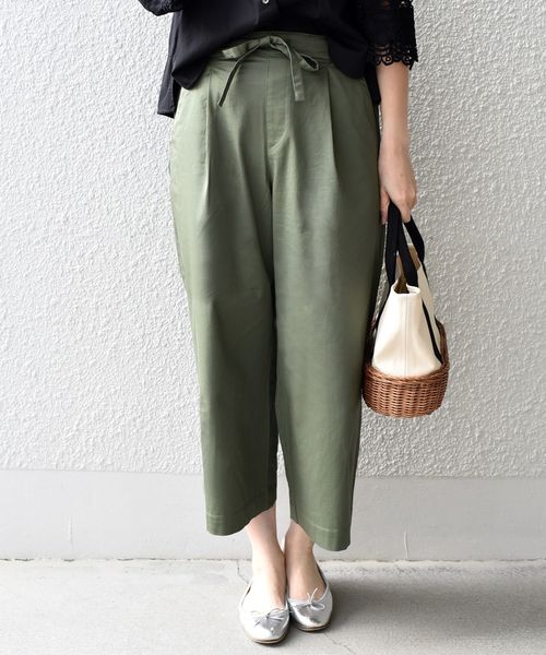 SHIPS Days（シップスデイズ）の「SHIPS Days STANDARD:ストレッチワイドパンツ◇（その他パンツ・レディース・ライトグレー/ベージュ/オリーブ/ダークオリーブ/ネイビー/チャコールグレー/ブラック・S～Ｍ/M～Ｌ）」の5枚目の写真