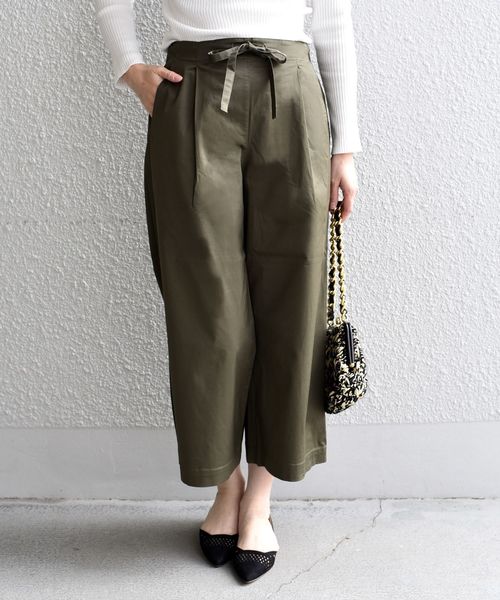 SHIPS Days（シップスデイズ）の「SHIPS Days STANDARD:ストレッチワイドパンツ◇（その他パンツ・レディース・ライトグレー/ベージュ/オリーブ/ダークオリーブ/ネイビー/チャコールグレー/ブラック・S～Ｍ/M～Ｌ）」の6枚目の写真