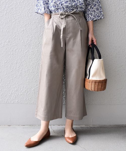 SHIPS Days（シップスデイズ）の「SHIPS Days STANDARD:ストレッチワイドパンツ◇（その他パンツ・レディース・ライトグレー/ベージュ/オリーブ/ダークオリーブ/ネイビー/チャコールグレー/ブラック・S～Ｍ/M～Ｌ）」の3枚目の写真