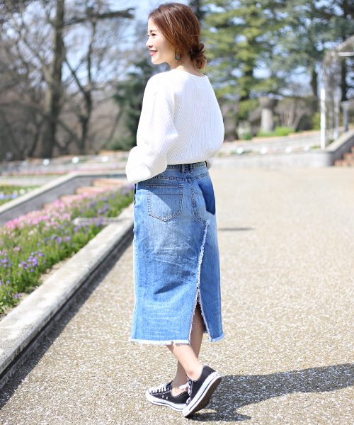 Bab Bou Jeloud（バブブージュルード）の「【WEB限定】やわらかワッフル生地使用◇ベルスリーブプルオーバー（Tシャツ/カットソー・レディース・ブラック/ネイビー/オフホワイト/カーキ/A/B・FREE）」の16枚目の写真