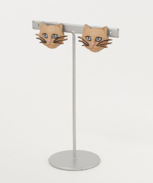TONE SELECT GOODS(トーンセレクトグッズ)の「シーラカンス/ネコイヤリング(イヤリング・レディース・ホワイト/ブラック/ベージュ/ブラウン/グレー・FREE)」の5枚目の写真