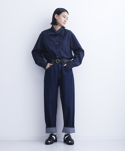 MERLOT IKYU（メルローイキュウ）の「ボウタイリボンカラーブラウス6509（シャツ/ブラウス・レディース・アイボリー/ブルー・FREE）」の10枚目の写真