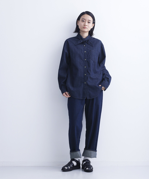 MERLOT IKYU（メルローイキュウ）の「ボウタイリボンカラーブラウス6509（シャツ/ブラウス・レディース・アイボリー/ブルー・FREE）」の11枚目の写真