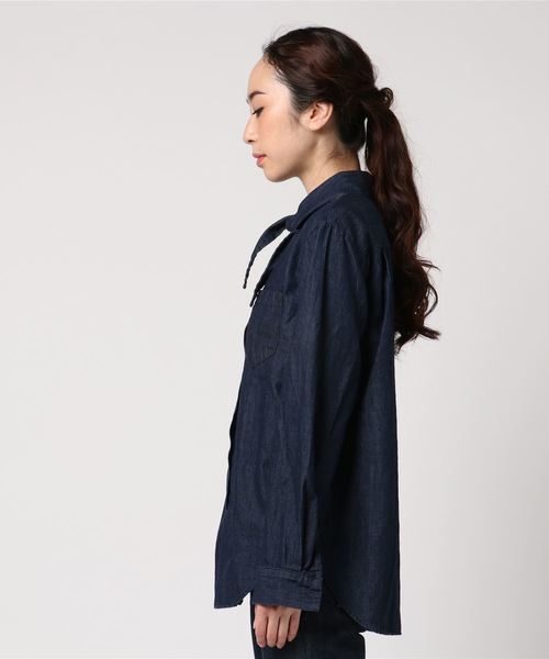 MERLOT IKYU（メルローイキュウ）の「ボウタイリボンカラーブラウス6509（シャツ/ブラウス・レディース・アイボリー/ブルー・FREE）」の3枚目の写真