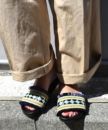 LE CRABE ROUGE | LE CRABE ROUGE（ル・クラベ・ルージュ）ラフィアダイヤモンドツッカケ(サンダル)