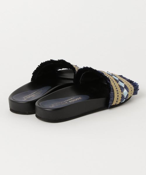 LE CRABE ROUGE（ルクラベルージュ）の「LE CRABE ROUGE（ル・クラベ・ルージュ）ラフィアダイヤモンドツッカケ（サンダル・レディース・ブルー・35/36/37/38）」の2枚目の写真