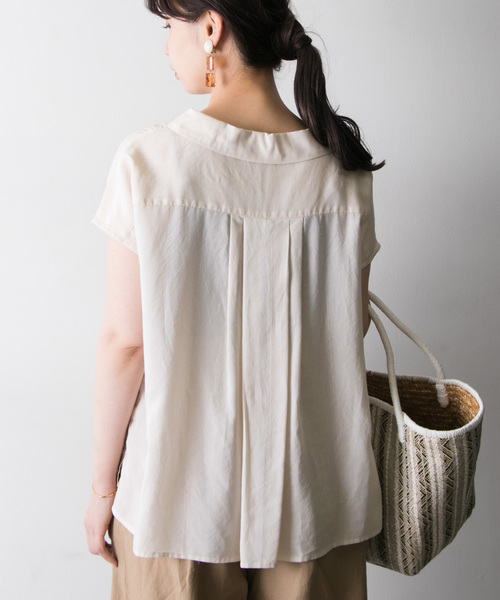 URBAN RESEARCH（アーバンリサーチ）の「テンセルタイプライターショールカラーブラウス（シャツ/ブラウス・レディース・オフホワイト/ブラック/チェック・FREE）」の4枚目の写真