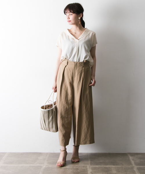 URBAN RESEARCH（アーバンリサーチ）の「テンセルタイプライターショールカラーブラウス（シャツ/ブラウス・レディース・オフホワイト/ブラック/チェック・FREE）」の19枚目の写真