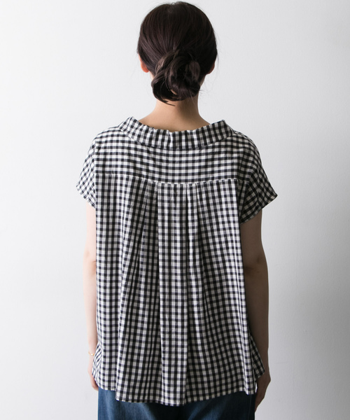URBAN RESEARCH（アーバンリサーチ）の「テンセルタイプライターショールカラーブラウス（シャツ/ブラウス・レディース・オフホワイト/ブラック/チェック・FREE）」の5枚目の写真