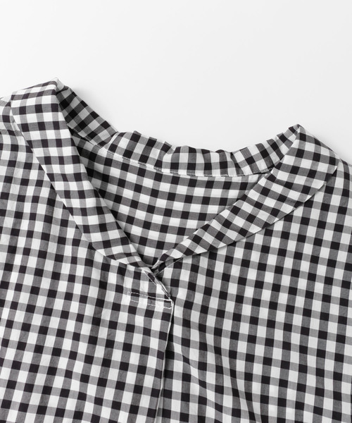 URBAN RESEARCH（アーバンリサーチ）の「テンセルタイプライターショールカラーブラウス（シャツ/ブラウス・レディース・オフホワイト/ブラック/チェック・FREE）」の8枚目の写真