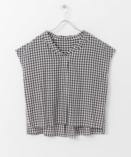 URBAN RESEARCH（アーバンリサーチ）の「テンセルタイプライターショールカラーブラウス（シャツ/ブラウス・レディース・オフホワイト/ブラック/チェック・FREE）」の9枚目の写真