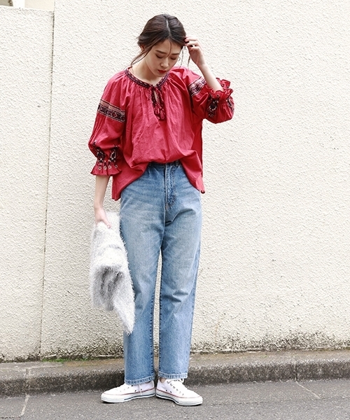 PAGEBOY（ページボーイ）の「インドラメ刺繍ブラウス（シャツ/ブラウス・レディース・ブラック/オフホワイト/ピンク/アイボリー・FREE）」の21枚目の写真