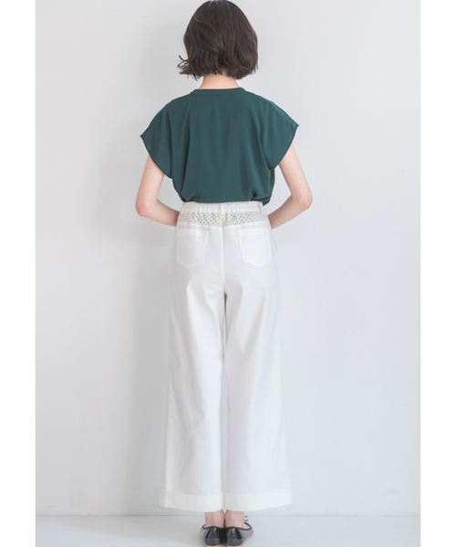 IEDIT（イディット）の「ＩＥＤＩＴ　歩くたびに空気が通る　涼やかパンツ　ワイドパンツ（その他パンツ・レディース・ブラック/アイボリー/ネイビー/ベージュ/カーキ・X-LARGE/XX-LARGE/SMALL/MEDIUM/LARGE）」の8枚目の写真