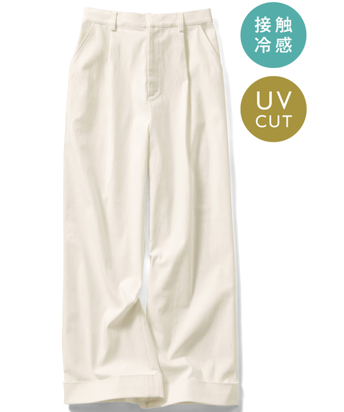 IEDIT（イディット）の「ＩＥＤＩＴ　歩くたびに空気が通る　涼やかパンツ　ワイドパンツ（その他パンツ・レディース・ブラック/アイボリー/ネイビー/ベージュ/カーキ・X-LARGE/XX-LARGE/SMALL/MEDIUM/LARGE）」の10枚目の写真