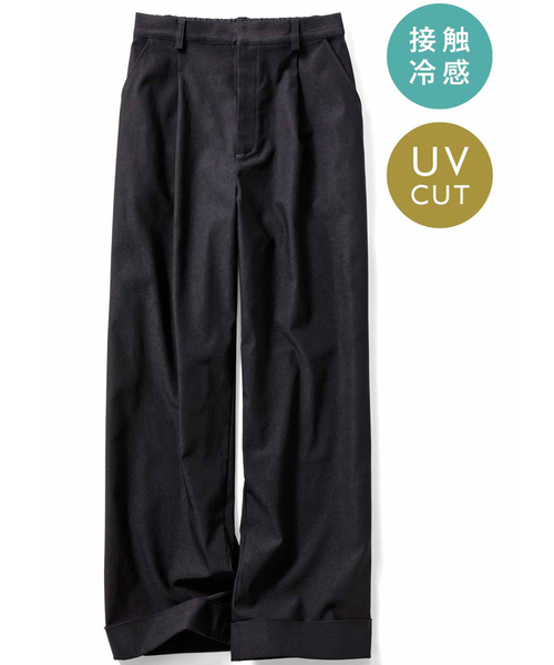 IEDIT（イディット）の「ＩＥＤＩＴ　歩くたびに空気が通る　涼やかパンツ　ワイドパンツ（その他パンツ・レディース・ブラック/アイボリー/ネイビー/ベージュ/カーキ・X-LARGE/XX-LARGE/SMALL/MEDIUM/LARGE）」の11枚目の写真