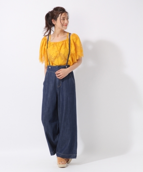 laboratory work（ラボラトリーワーク）の「スカラップレースオフショルブラウス（シャツ/ブラウス・レディース・グレー/イエロー/ライトベージュ・MEDIUM）」の5枚目の写真