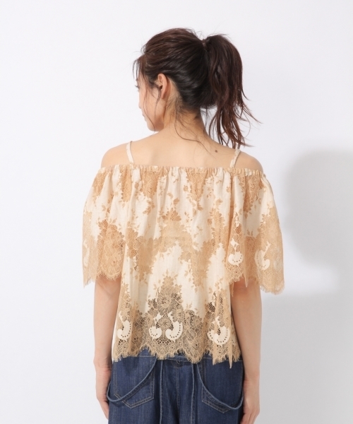 laboratory work（ラボラトリーワーク）の「スカラップレースオフショルブラウス（シャツ/ブラウス・レディース・グレー/イエロー/ライトベージュ・MEDIUM）」の11枚目の写真