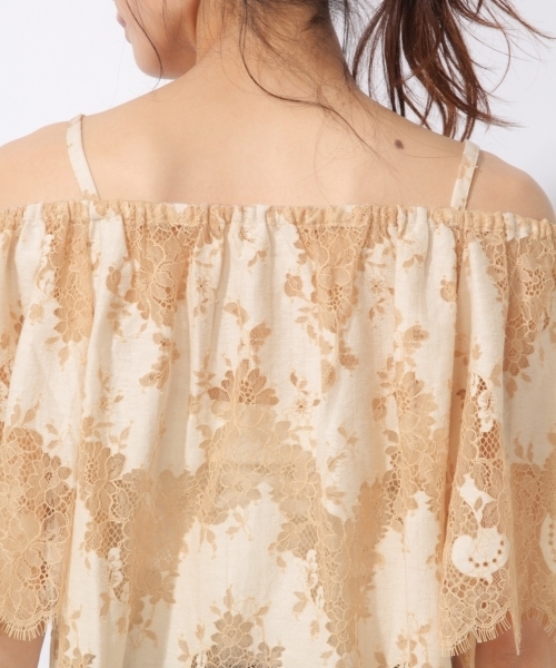 laboratory work（ラボラトリーワーク）の「スカラップレースオフショルブラウス（シャツ/ブラウス・レディース・グレー/イエロー/ライトベージュ・MEDIUM）」の12枚目の写真