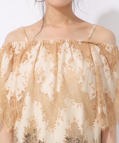 laboratory work（ラボラトリーワーク）の「スカラップレースオフショルブラウス（シャツ/ブラウス・レディース・グレー/イエロー/ライトベージュ・MEDIUM）」の13枚目の写真