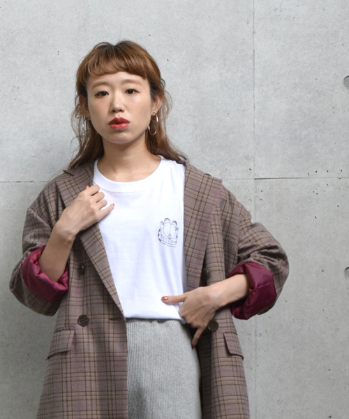 w closet（ダブルクローゼット）の「グレンチェックテーラードジャケット_（テーラードジャケット・レディース・ブラウン/ベージュ/グレー・FREE）」の7枚目の写真