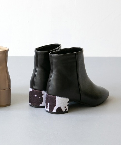 menue（メヌエ）の「ベーシックデザイン スクエアトゥ サイドジップ  ショートブーツ（ブーツ・レディース・ブラック系その他/ダークブラウン/ブラック/ブラウン系その他/ホワイト/ダークグレー/ブラウン系その他2/ブラック系その他3/ブラック系その他2/パイソン/アイボリー/グレイッシュベージュ/アッシュグレー/ブラック系その他4/ベージュ・3L/SS/S/M/L/LL/XS）」の7枚目の写真