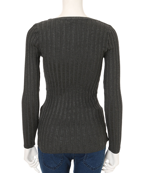 fifth（フィフス）の「Vネックリブニット（ニット/セーター・レディース・グレー/ブラック/サックスブルー/ネイビー/ピンク/カーキ/ベージュ・MEDIUM）」の11枚目の写真