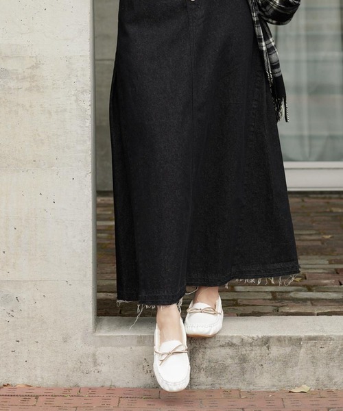 セール】リボン紐ファーモカシンシューズ（モカシン/デッキシューズ