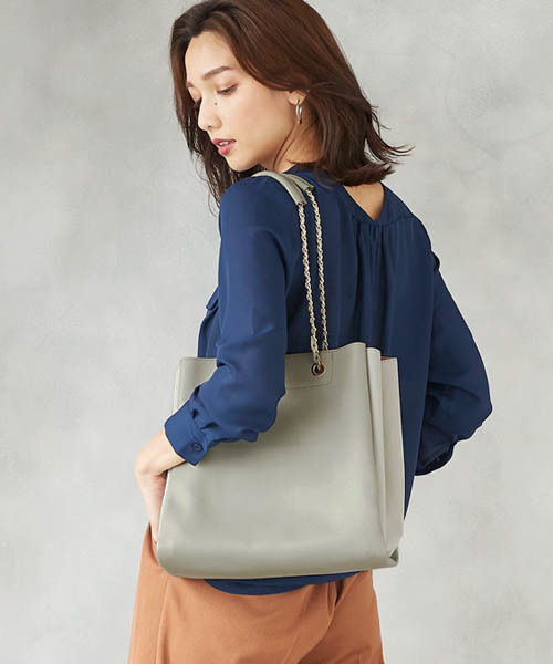 Pierrot（ピエロ）の「チェーンデザイントートバッグ（トートバッグ・レディース・ブラック/ベージュ/グレー・FREE）」の20枚目の写真