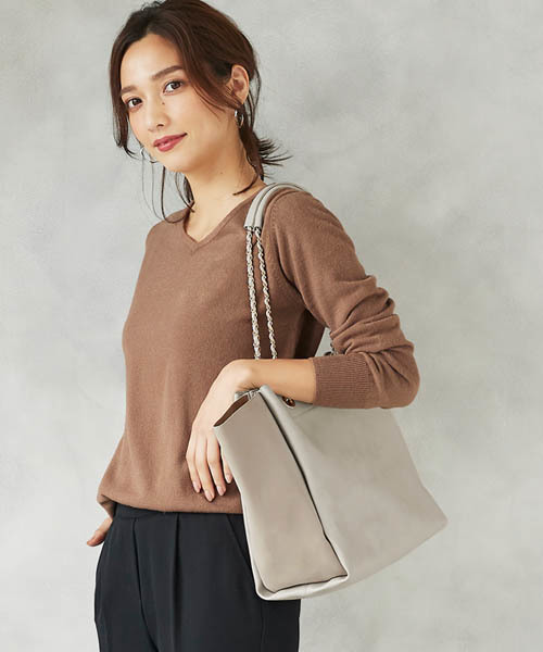 Pierrot（ピエロ）の「チェーンデザイントートバッグ（トートバッグ・レディース・ブラック/ベージュ/グレー・FREE）」の18枚目の写真