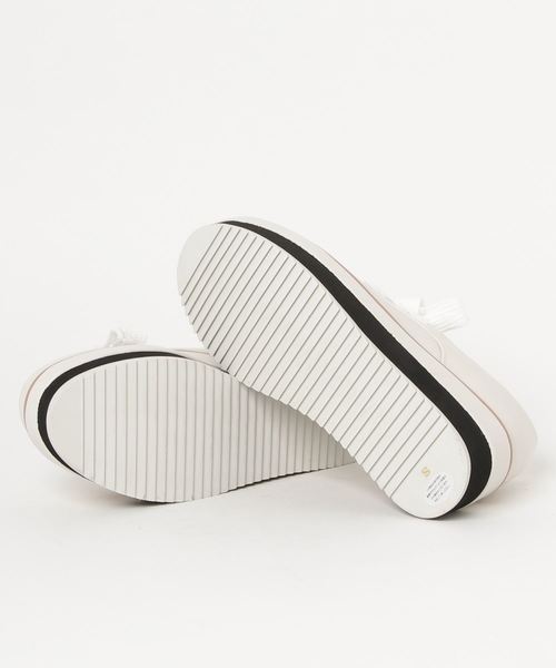 byあしながおじさん（バイアシナガオジサン）の「〈byあしながおじさん 〉　厚底レースアップシューズ（その他シューズ・レディース・アイボリー/ブラック/オレンジ・L/LL/S/M）」の4枚目の写真