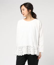 裾レースピグメントカットソー【大きいサイズ対応】【9号(M)~19号(5L)】