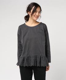 裾レースピグメントカットソー【大きいサイズ対応】【9号(M)~19号(5L)】