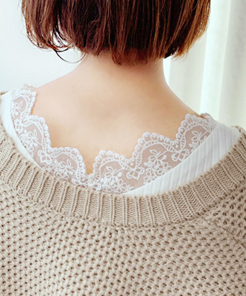 apres jour（アプレジュール）の「スカラップレースタンクトップ【ZOZOTOWN限定アイテム】（タンクトップ・レディース・ブラック/オフホワイト・フリー）」の8枚目の写真