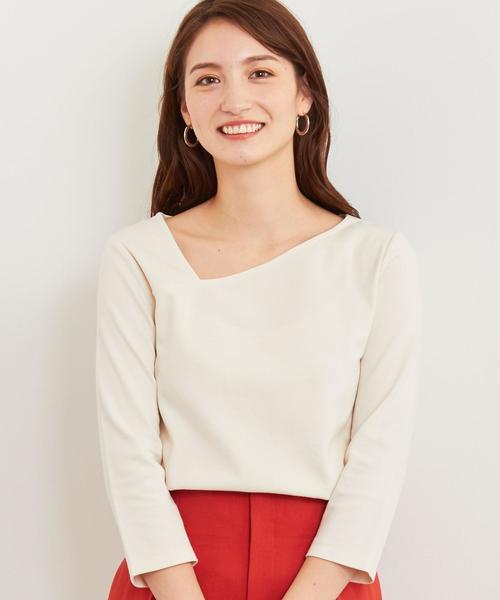 green label relaxing（グリーンレーベルリラクシング）の「FM ミラノポンチ カッティング カットソー ◆（Tシャツ/カットソー・レディース・ブラック/ナチュラル/マスタード・FREE）」の3枚目の写真