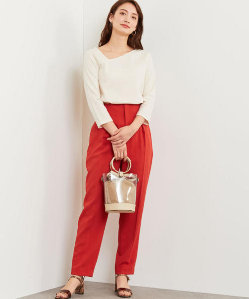 green label relaxing（グリーンレーベルリラクシング）の「FM ミラノポンチ カッティング カットソー ◆（Tシャツ/カットソー・レディース・ブラック/ナチュラル/マスタード・FREE）」の7枚目の写真