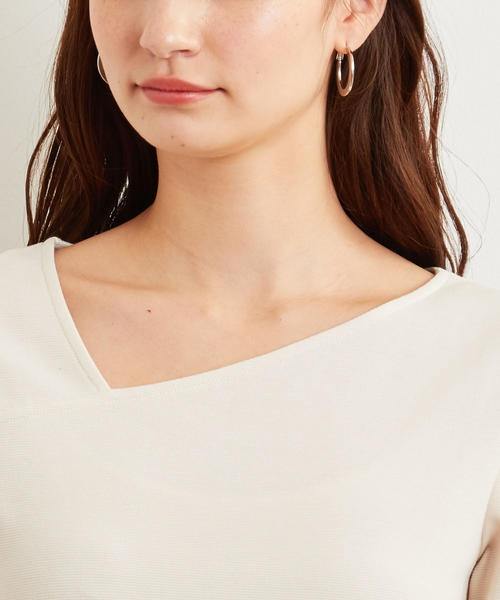 green label relaxing（グリーンレーベルリラクシング）の「FM ミラノポンチ カッティング カットソー ◆（Tシャツ/カットソー・レディース・ブラック/ナチュラル/マスタード・FREE）」の8枚目の写真