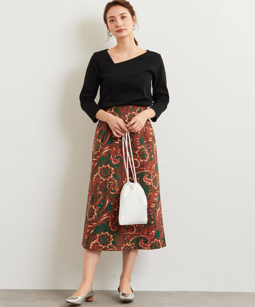 green label relaxing（グリーンレーベルリラクシング）の「FM ミラノポンチ カッティング カットソー ◆（Tシャツ/カットソー・レディース・ブラック/ナチュラル/マスタード・FREE）」の13枚目の写真