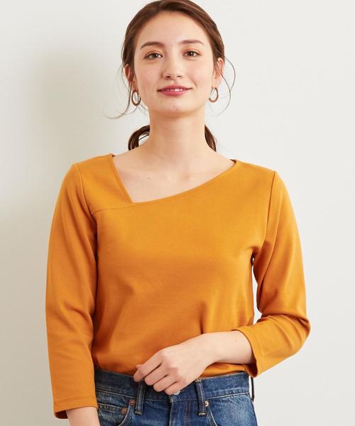 green label relaxing（グリーンレーベルリラクシング）の「FM ミラノポンチ カッティング カットソー ◆（Tシャツ/カットソー・レディース・ブラック/ナチュラル/マスタード・FREE）」の15枚目の写真