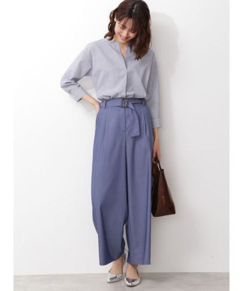 NATURAL BEAUTY BASIC（ナチュラルビューティーベーシック）の「バンドカラースキッパーブラウス（シャツ/ブラウス・レディース・ブラック系その他/オフホワイト/ブルー系その他・LARGE/MEDIUM/SMALL）」の22枚目の写真