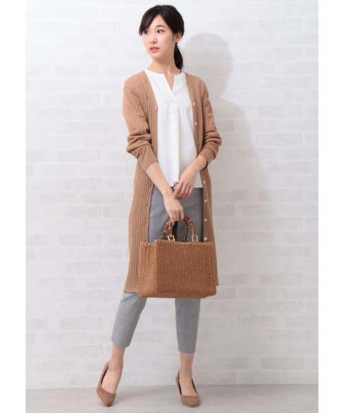 NATURAL BEAUTY BASIC（ナチュラルビューティーベーシック）の「バンドカラースキッパーブラウス（シャツ/ブラウス・レディース・ブラック系その他/オフホワイト/ブルー系その他・LARGE/MEDIUM/SMALL）」の9枚目の写真
