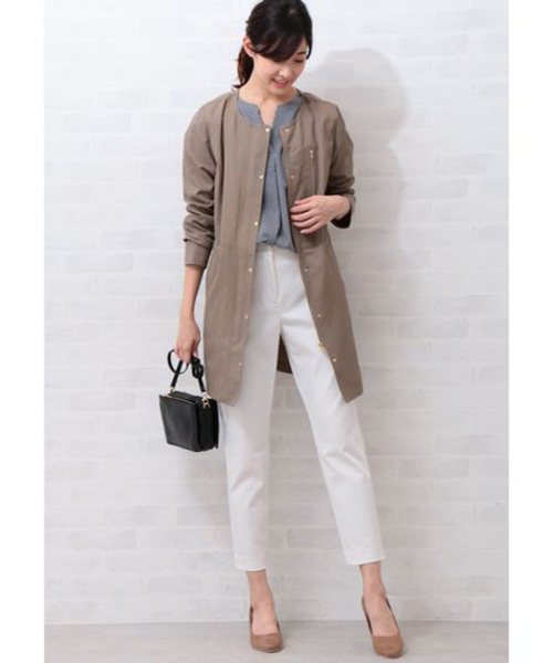 NATURAL BEAUTY BASIC（ナチュラルビューティーベーシック）の「バンドカラースキッパーブラウス（シャツ/ブラウス・レディース・ブラック系その他/オフホワイト/ブルー系その他・LARGE/MEDIUM/SMALL）」の21枚目の写真