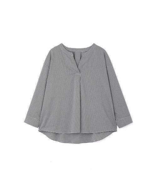 NATURAL BEAUTY BASIC（ナチュラルビューティーベーシック）の「バンドカラースキッパーブラウス（シャツ/ブラウス・レディース・ブラック系その他/オフホワイト/ブルー系その他・LARGE/MEDIUM/SMALL）」の8枚目の写真